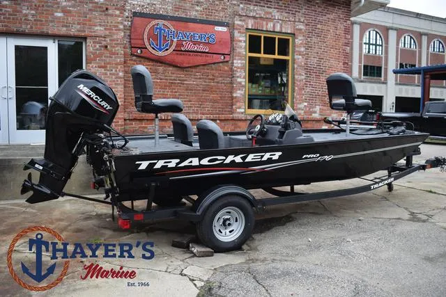 Slide: The Image of 2024 Tracker Pro 170 boat at Thayer's Marine dealership. - 34