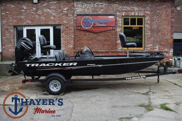 Slide: The Image of 2024 Tracker Pro 170 boat at Thayer's Marine dealership. - 35