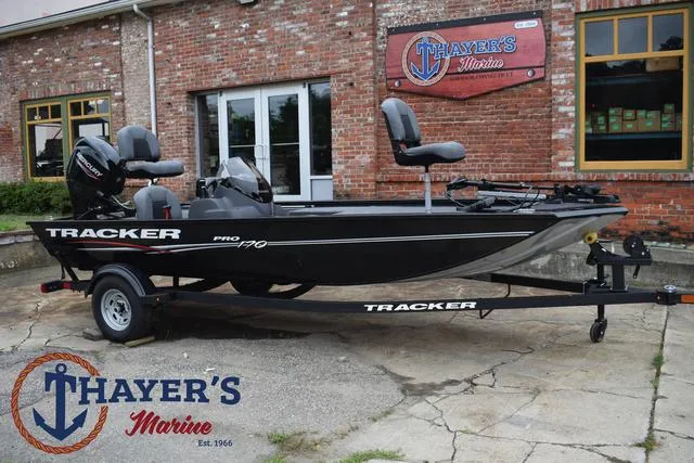 Slide: The Image of 2024 Tracker Pro 170 boat at Thayer's Marine dealership. - 36