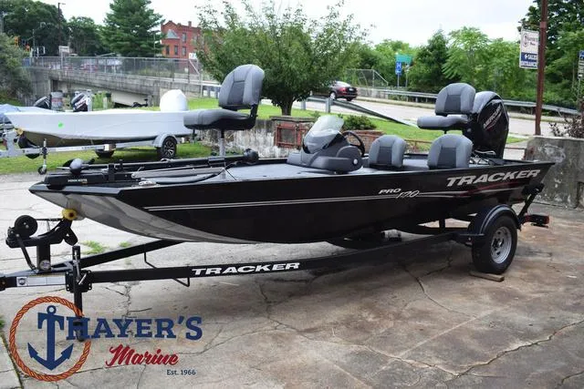 Slide: The Image of 2024 Tracker Pro 170 fishing boat on trailer at Thayer's Marine. - 8