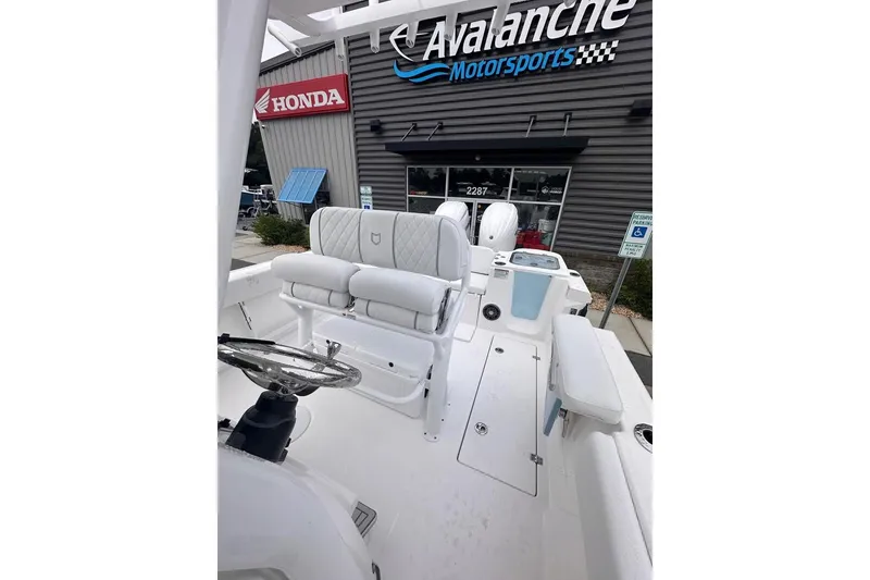 Slide: The Image of 2025 Sea Fox 268 Commander boat interior at Avalanche Motorsports dealership. - 11