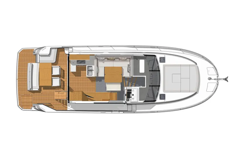 Slide: The Image of Top view layout of 2025 Beneteau Swift Trawler 41 Fly yacht. - 18