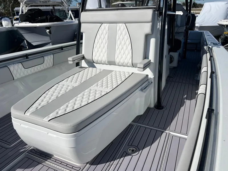 Slide: The Image of 2024 Contender 39 ST Center Console with luxurious seating and modern design. - 10
