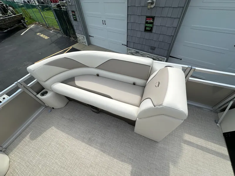 Slide: The Image of 2025 Tahoe Pontoon 2385 Sport 85, Rear Fish, Tri Toon, Sport Performance seating area. - 11