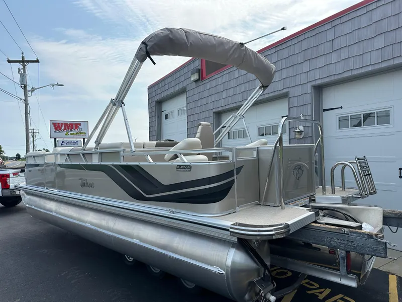 Slide: The Image of 2025 Tahoe Pontoon 2385 Sport 85, Rear Fish, Tri Toon, Sport Performance boat. - 5