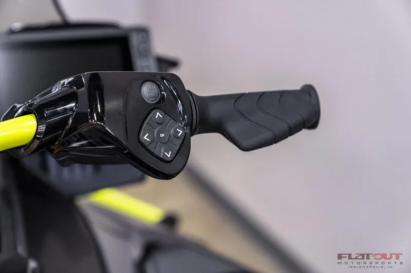 Slide: The Image of Close-up of 2024 Sea-Doo EXPLORER PRO 170 Tech Package handlebar controls. - 12