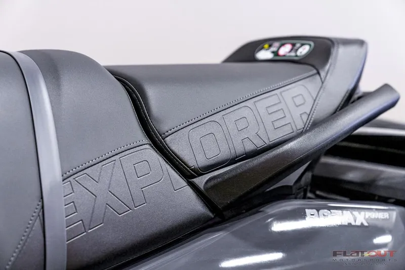 Slide: The Image of 2024 Sea-Doo EXPLORER PRO 170 TECH PACKAGE seat detail with embossed EXPLORER text. - 16