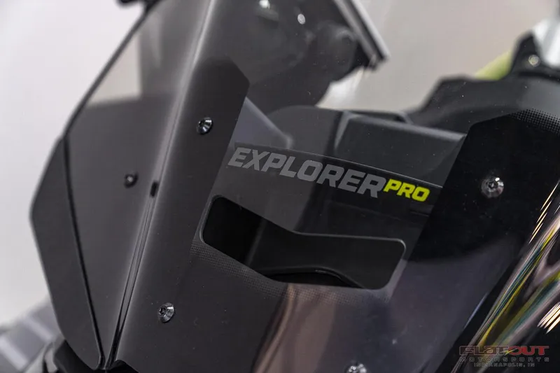 Slide: The Image of 2024 Sea-Doo EXPLORER PRO 170 TECH PACKAGE close-up of windshield and logo. - 20