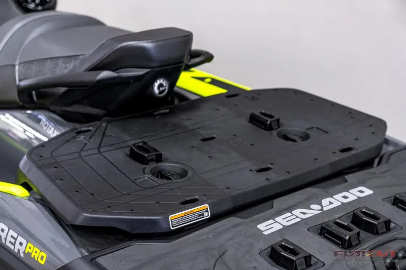 Slide: The Image of 2024 Sea-Doo EXPLORER PRO 170 TECH PACKAGE rear deck and seat close-up. - 24