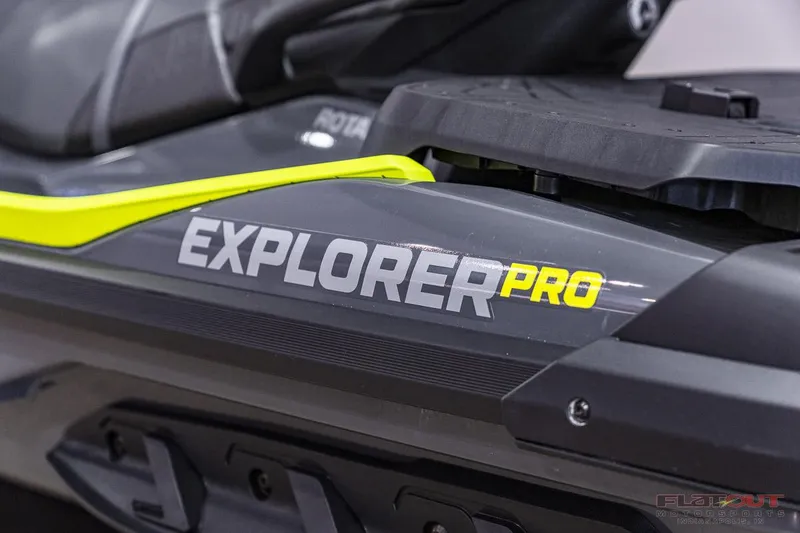 Slide: The Image of Close-up of 2024 Sea-Doo EXPLORER PRO 170 TECH PACKAGE branding. - 25