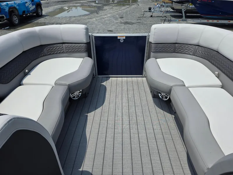 Slide: The Image of 2025 Godfrey Monaco 235 SB boat interior with luxurious seating and modern design. - 33