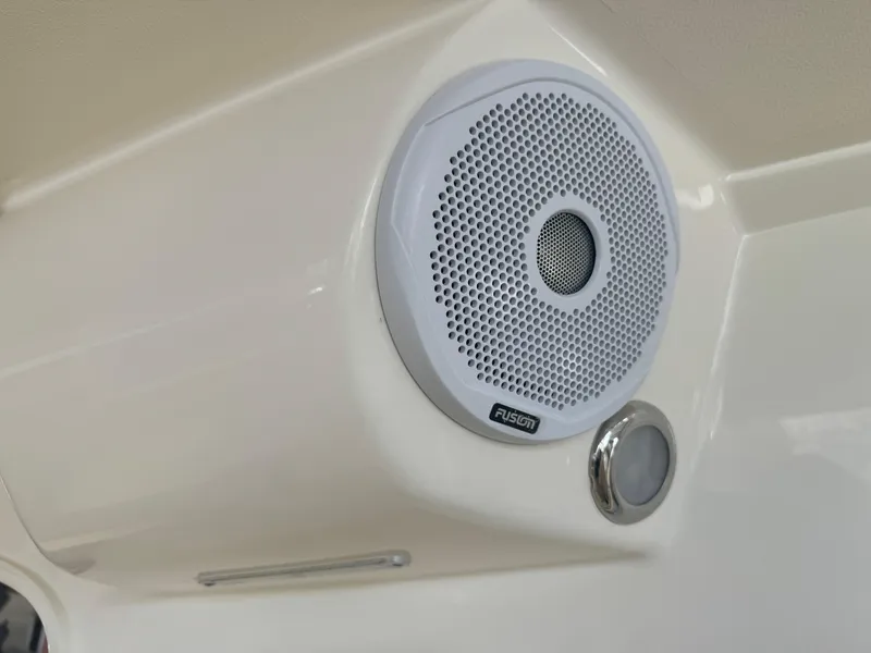 Slide: The Image of Close-up of Fusion speaker on 2014 Scout 275 Dorado boat. - 50