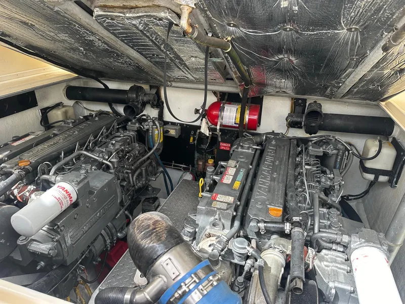 Slide: The Image of Engine compartment of a 2006 Albemarle 320 Express Fisherman boat. - 19