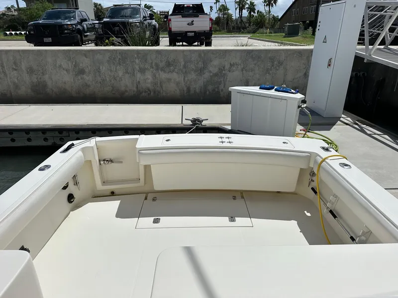 Slide: The Image of 2006 Albemarle 320 Express Fisherman docked at marina. - 5