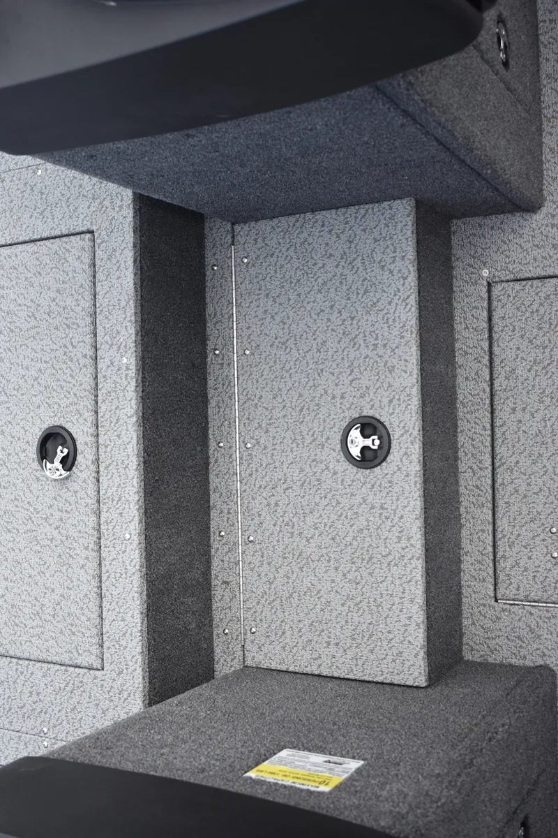 Slide: The Image of 2023 Crestliner 2250 Authority boat interior storage compartments. - 14