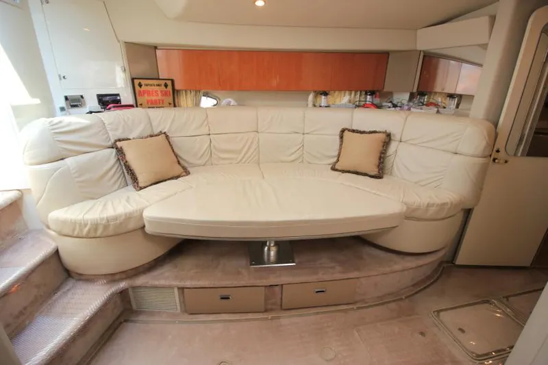Slide: The Image of Luxurious interior of 2001 Formula 41 PC yacht with plush seating and cushions. - 24
