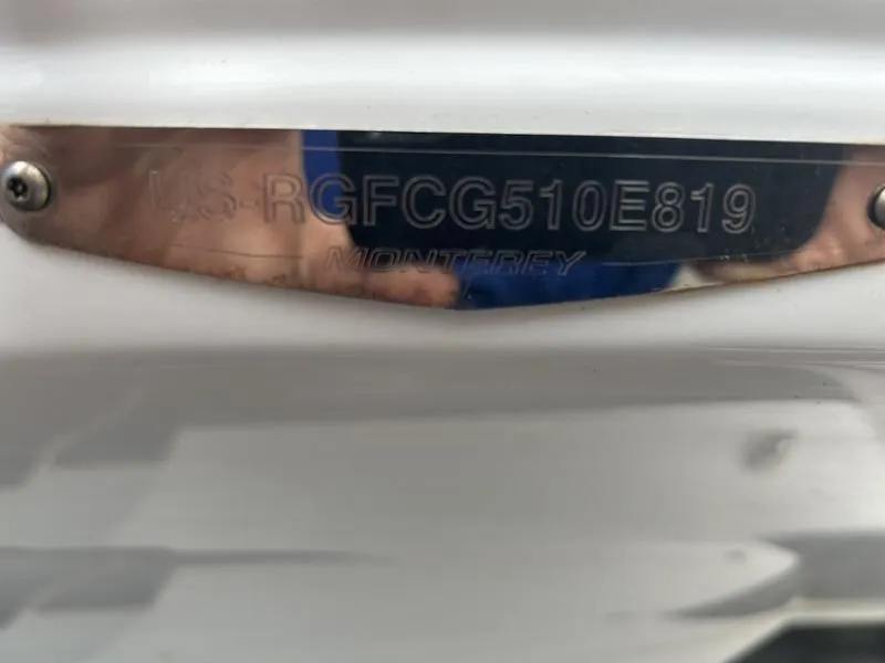 Slide: The Image of 2019 Monterey 295SY boat identification plate with serial number. - 12