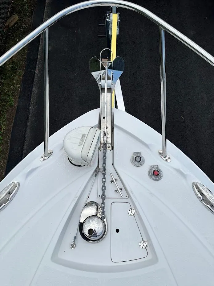 Slide: The Image of 2019 Monterey 295 SY boat bow with anchor and chain system. - 37