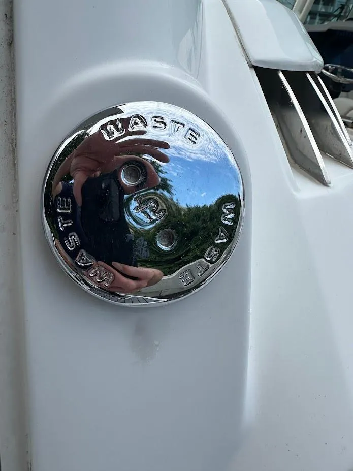 Slide: The Image of Chrome waste cap on 2019 Monterey 295 SY boat. - 39