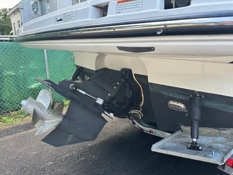 Slide: The Image of 2019 Monterey 295 SY boat stern drive and propeller detail. - 7