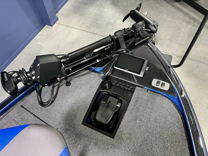 Slide: The Image of 2025 Nitro Z19 Pro boat dashboard with Garmin electronics and foot pedal. - 4