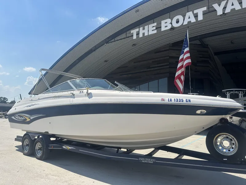Slide: The Image of 2003 Rinker 282 Captiva boat on trailer at The Boat Yard. - 7