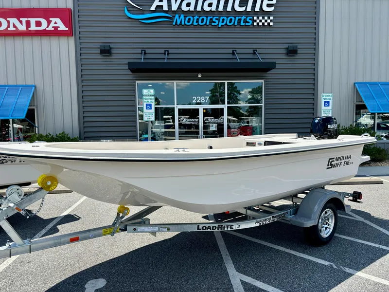 The Image of 2025 Carolina Skiff EV16 JVX TH boat on trailer at Avalanche Motorsports. - 0