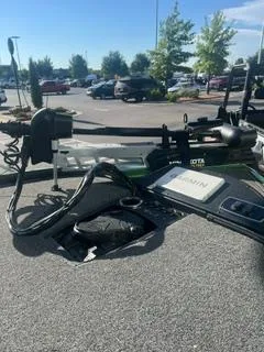 Slide: The Image of 2024 Nitro Z18 boat with Garmin equipment in a parking lot. - 7
