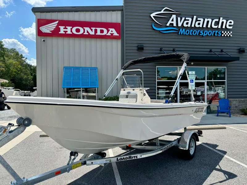 The Image of 2025 Carolina Skiff 162 JLS boat on trailer at Avalanche Motorsports dealership. - 1