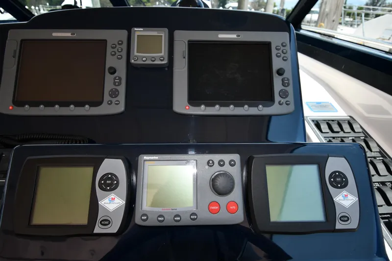 Slide: The Image of Navigation and control panel of a 2007 Tiara Yachts 4700 Sovran. - 17