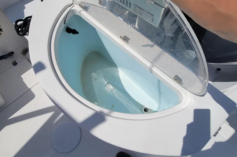 Slide: The Image of 2018 Sea Fox 256 Voyager livewell with open lid. - 8