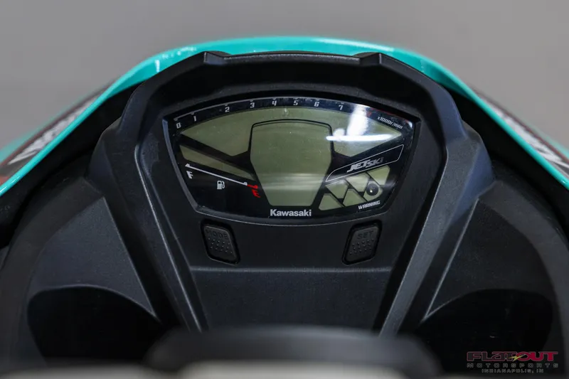 Slide: The Image of 2020 Kawasaki STX 160X dashboard display close-up. - 14