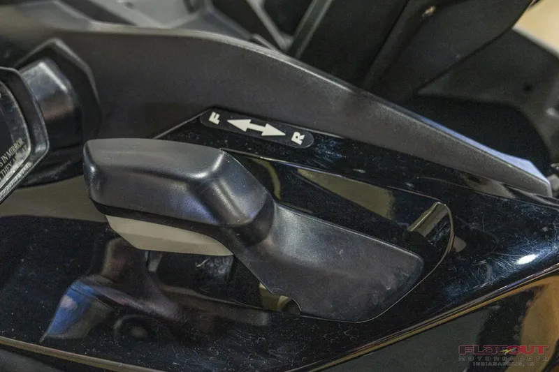 Slide: The Image of Close-up of the gear lever on a 2020 Kawasaki STX 160X jet ski. - 16