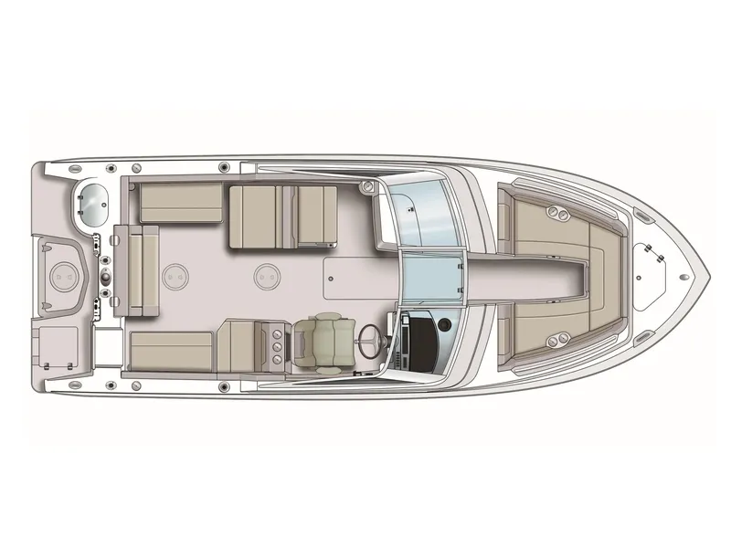 Slide: The Image of Top view layout of 2025 Sailfish 245 DC boat interior design. - 37