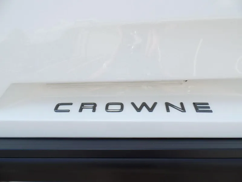 Slide: The Image of 2025 Harris Crowne 250 boat nameplate close-up. - 5