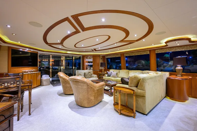 Slide: The Image of Luxurious interior of 2008 Westport 112 yacht with elegant seating and modern design. - 31