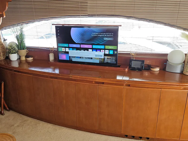 Slide: The Image of Luxurious interior of 1998 Astondoa 72 GLX yacht with modern entertainment system. - 21