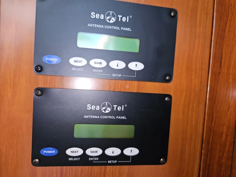 Slide: The Image of Sea Tel antenna control panels on 1998 Astondoa 72 GLX yacht. - 34