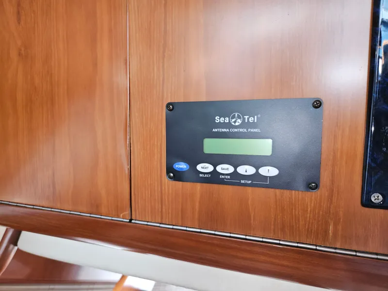 Slide: The Image of Sea Tel antenna control panel on 1998 Astondoa 72 GLX yacht interior. - 35