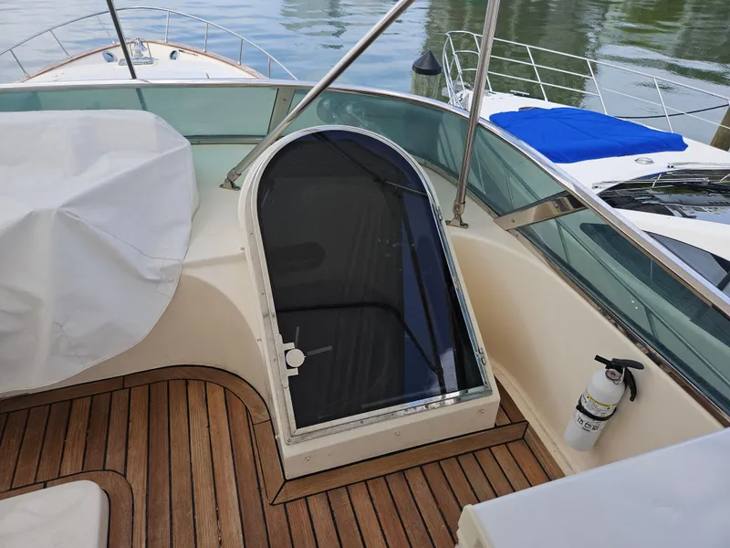 Slide: The Image of Astondoa 72 GLX yacht deck with wooden flooring and glass hatch, 1998 model. - 6