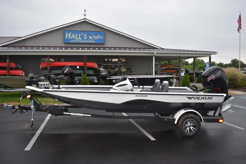 Slide: The Image of 2023 Vexus AVX189C boat at Hall's Marine dealership. - 0