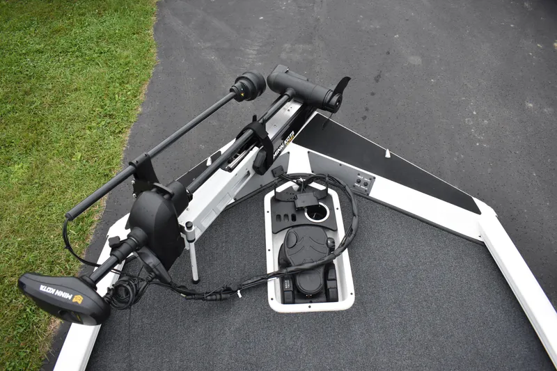 Slide: The Image of 2023 Vexus AVX189C boat with trolling motor and foot pedal on deck. - 3