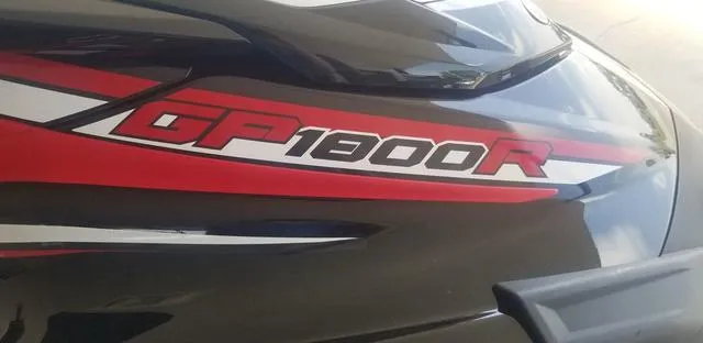 Slide: The Image of 2019 Yamaha WaveRunner GP1800R close-up, black and red detailing. - 3