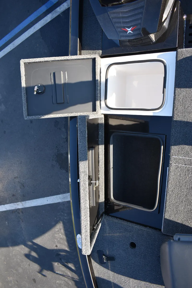 Slide: The Image of 2023 Vexus AVX1980C boat storage compartments and livewell. - 12