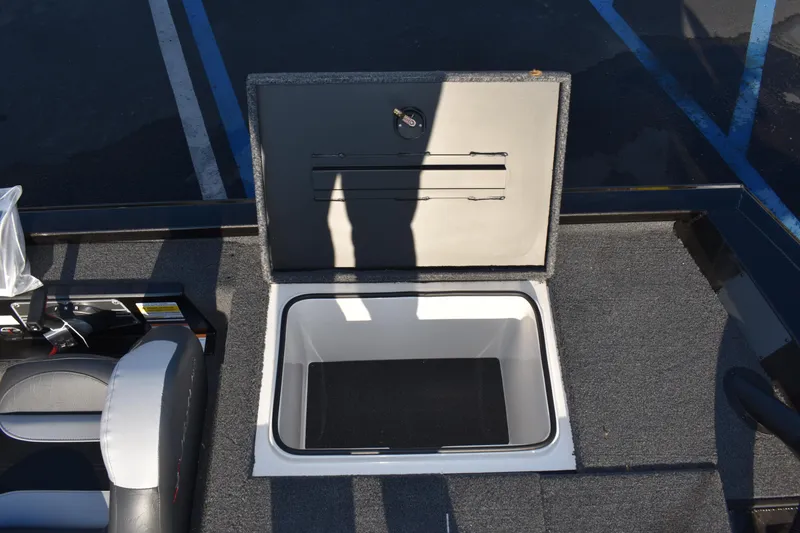 Slide: The Image of 2023 Vexus AVX1980C boat storage compartment with open lid. - 16