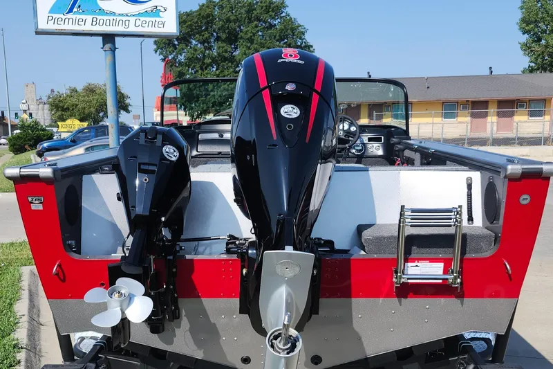 Slide: The Image of 2025 Lund 1875 Fisherman boat with dual outboard motors at Premier Boating Center. - 6