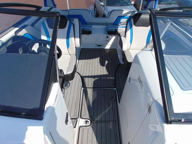 Slide: The Image of 2018 Yamaha WaveRunner 242X E-Series interior with sleek seating and modern design. - 11