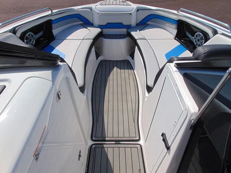 Slide: The Image of 2018 Yamaha WaveRunner 242X E-Series interior with sleek seating and modern design. - 7