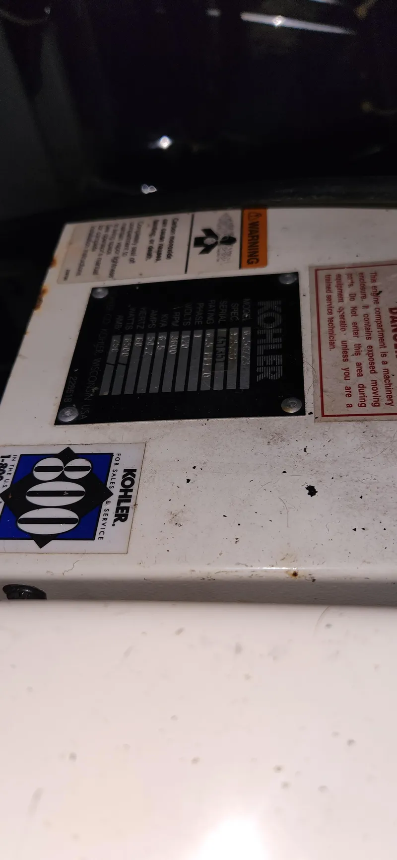 Slide: The Image of Kohler generator panel on 1996 Carver 400 Cockpit Motor Yacht. - 26