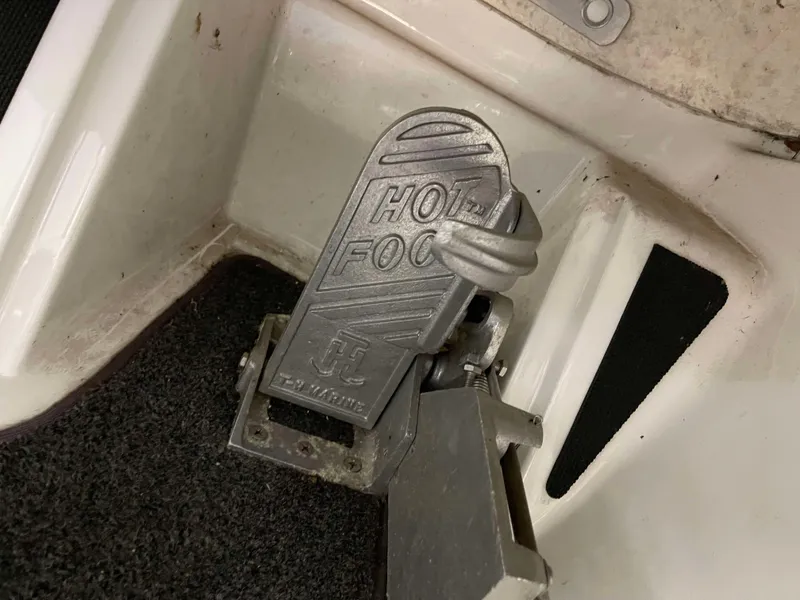 Slide: The Image of Hot Foot pedal in a 2011 Nitro Z-7 boat, featuring a metallic finish. - 11